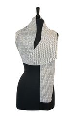 Black and White Crepe Scarf