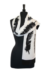 Black and White Crepe Scarf