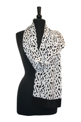 Black and White Crepe Scarf
