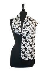 Black and White Crepe Scarf
