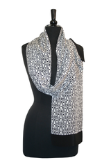 Black and White Crepe Scarf