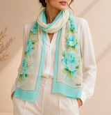 Hand Painted Rose Scarf