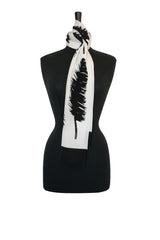 Black and White Crepe Scarf