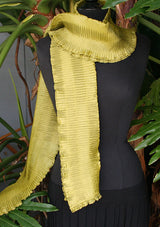Pleated Rayon Scarf - Lime