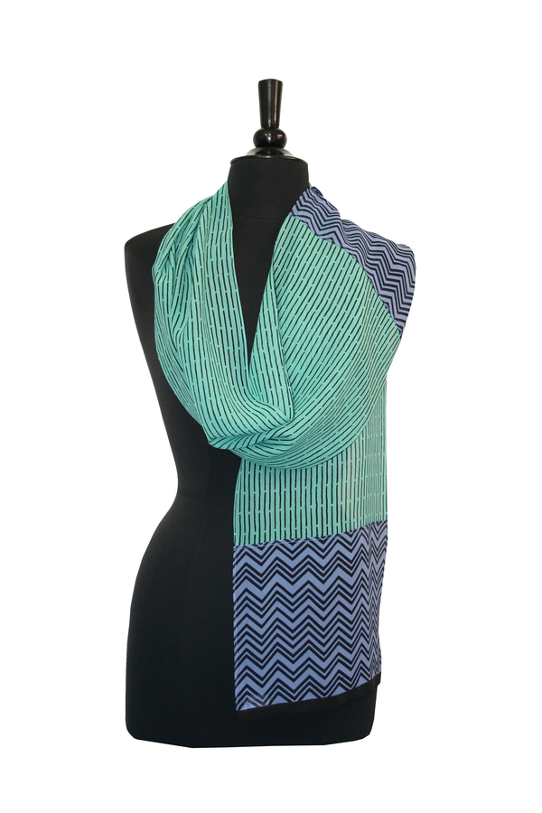 Bamboo Georgette Scarf - Aqua