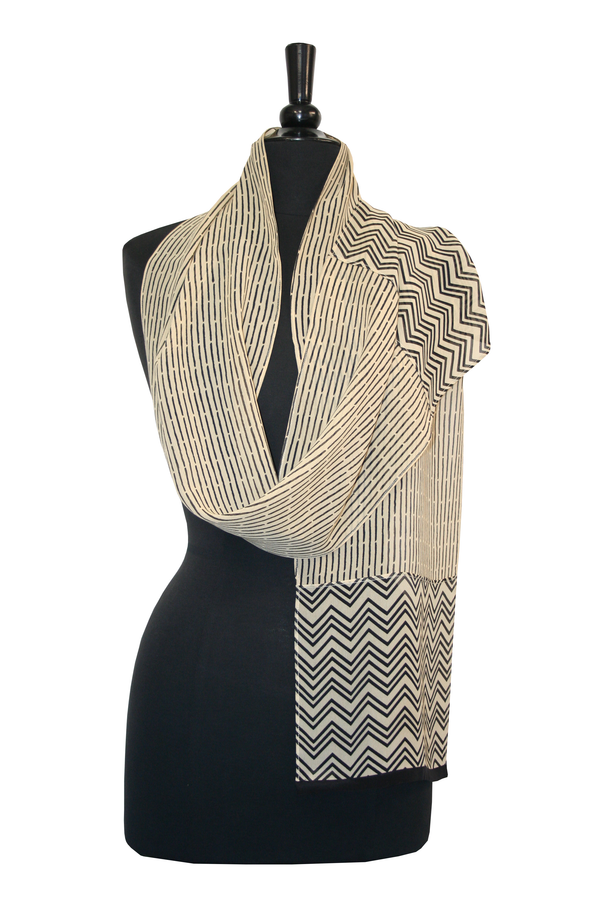 Bamboo Georgette Scarf - Ecru