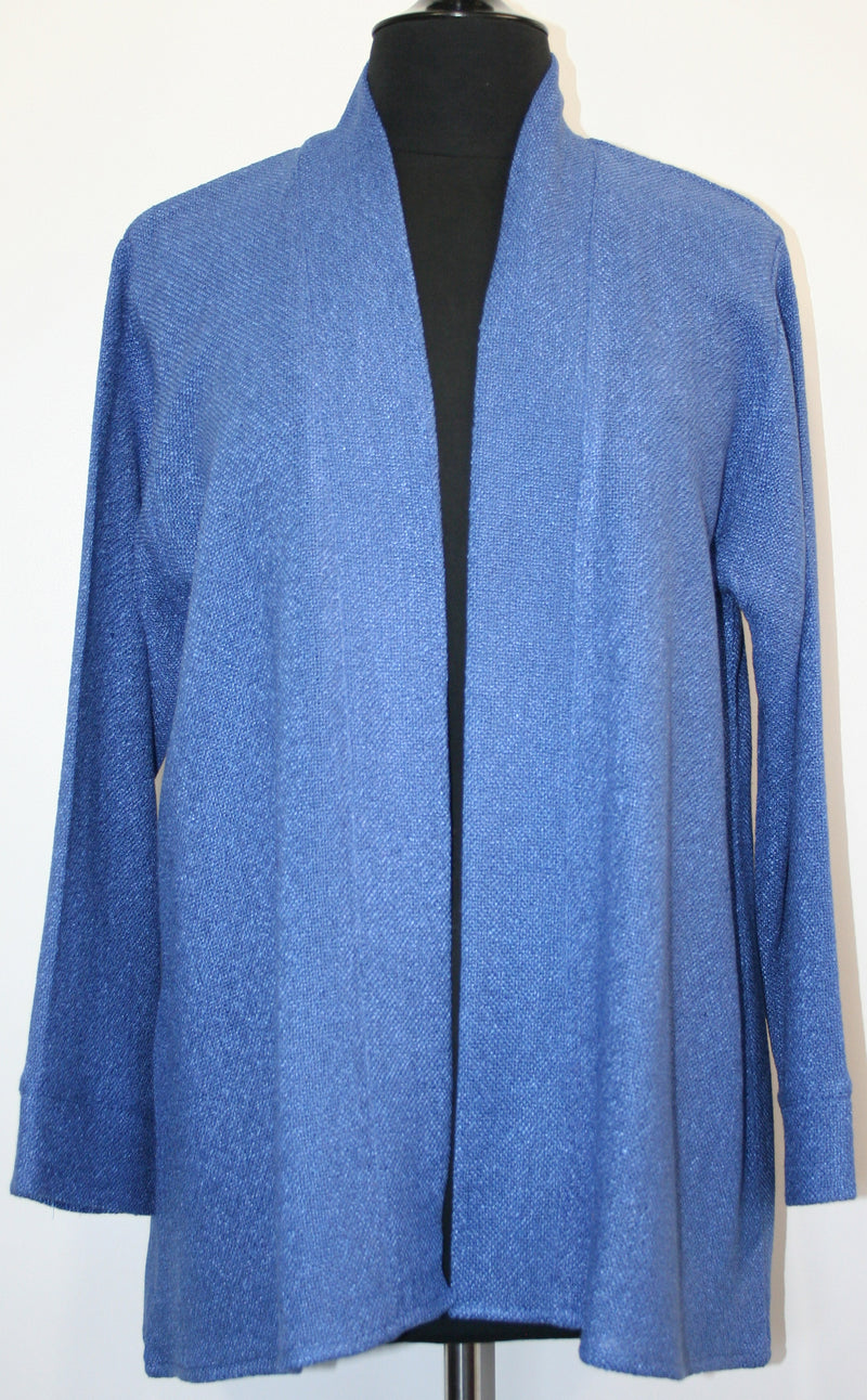 Boucle Shawl Jacket - Med Blue