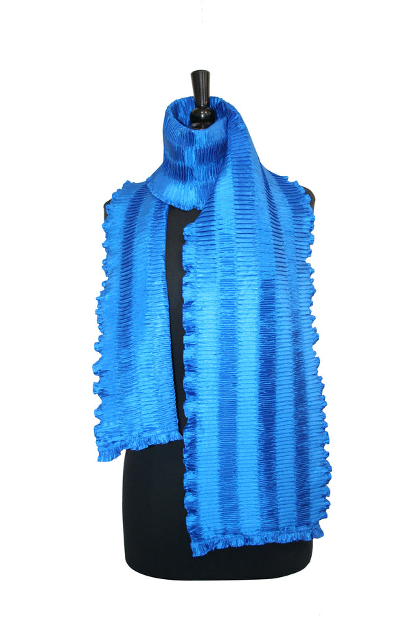 Pleated Rayon Scarf - Cobalt