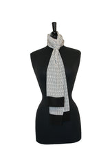 Black and White Crepe Scarf - Bamboo