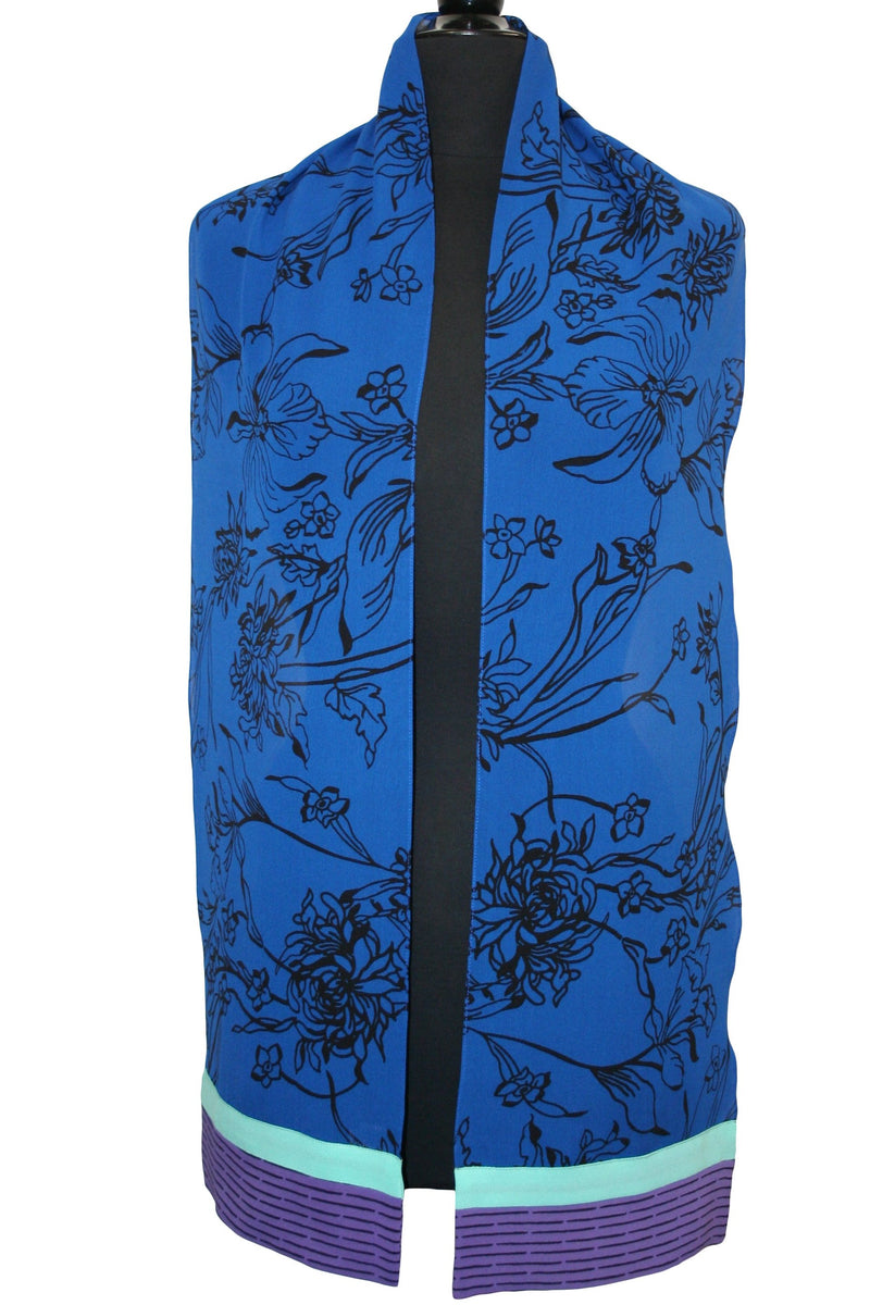 Orchid Garden Scarf - Cobalt