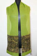 Sunflower Printed Rayon Scarf - Lime