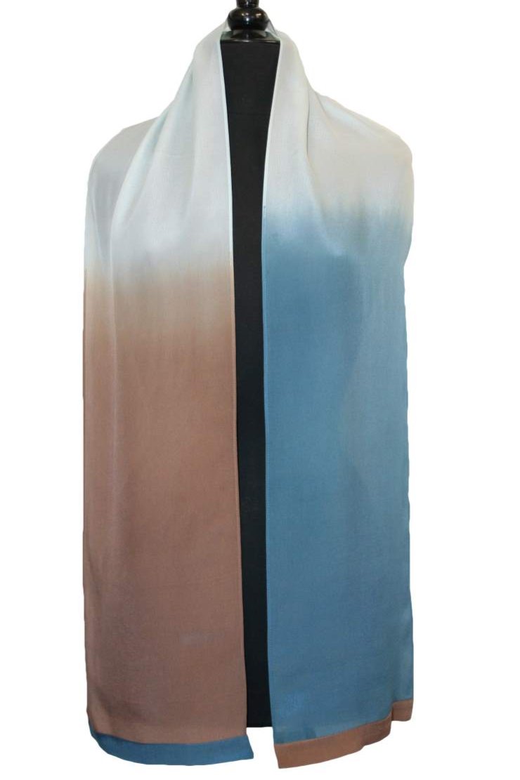 Ombre Rayon Scarf - Neo Blue