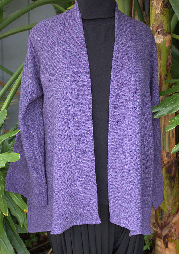 Boucle Shawl Jacket - Purple