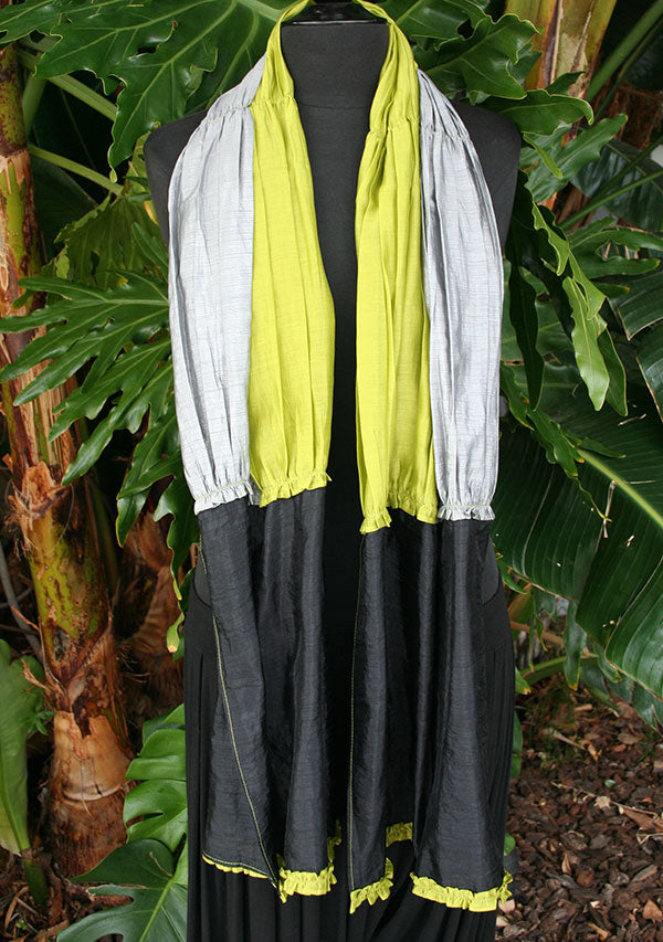 Frill Rayon Scarf - Lime