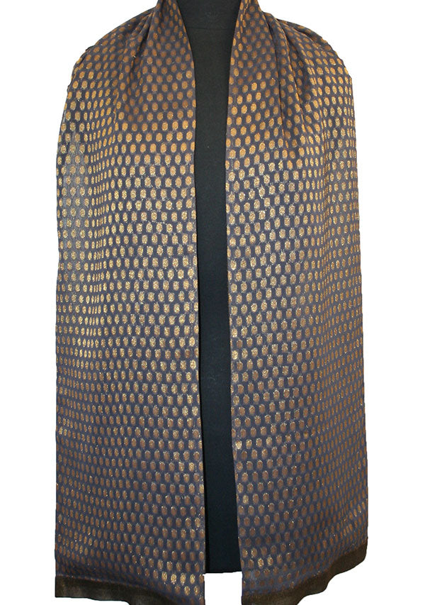 Lamé Woven Scarf - Charcoal