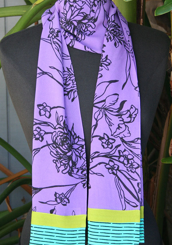 Orchid Garden Scarf - Purple