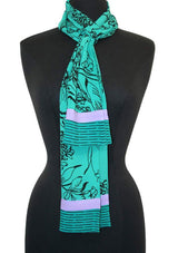 Orchid Garden Scarf - Teal