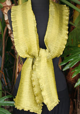 Pleated Rayon Scarf - Lime